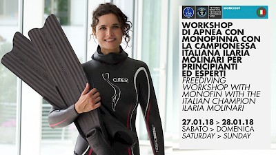 Y-40, Montegrotto Terme (Padoa, Italy), February 4 and/or 5, 2016. Workshop on Deep Freediving